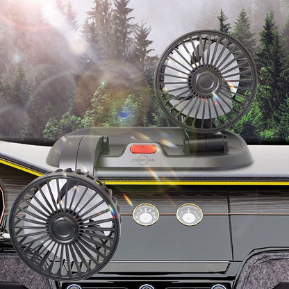 360° Adjustable Dual-Head Car Fan