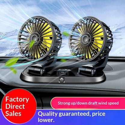 360° Adjustable Dual-Head Car Fan