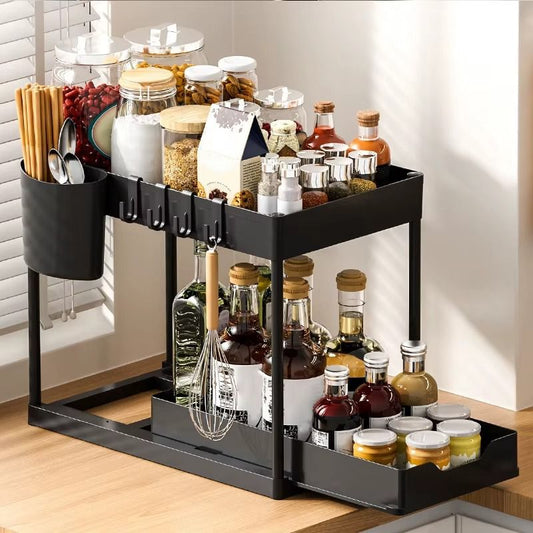 SlideEase 2-Tier Multipurpose Kitchen Organizer Rack