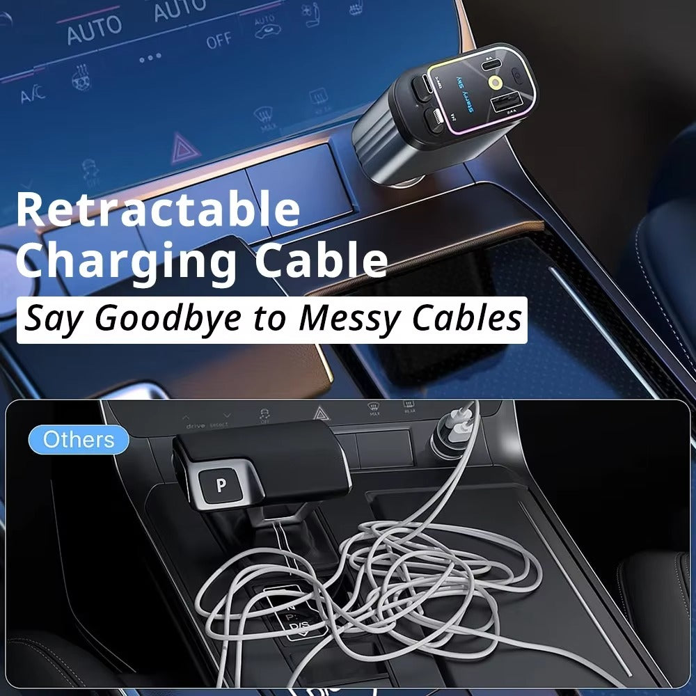 4-in-1 Retractable Fast Car Charger ⚡